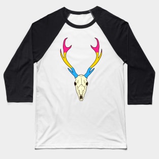 Pansexual Pride Deer Skull Baseball T-Shirt